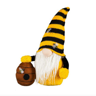 Gnome With Bee Hive Fabric Table Decor